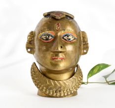 Traditional Brass Face Sculpture for Collection