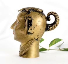 Traditional Brass Face Sculpture for Collection