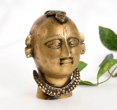 Tribal Brass Head Bust in Antique Finish