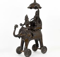 Divine Elephant Chariot Pair for Decoration