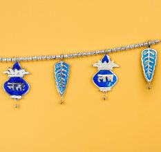 Elegant Blue Aluminium Toran with Traditional Motifs