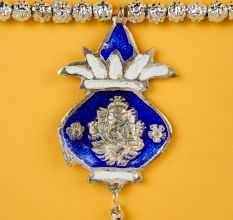 Elegant Blue Aluminium Toran with Traditional Motifs
