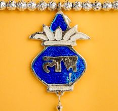 Elegant Blue Aluminium Toran with Traditional Motifs