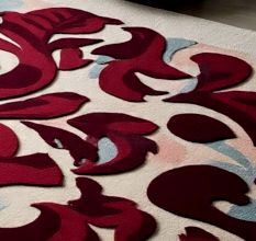 Handtufted Crimson Swirl Harmony Rug