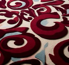 Handtufted Crimson Swirl Harmony Rug