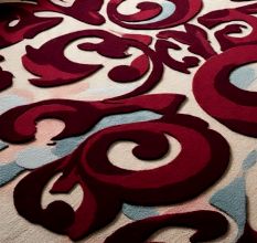 Handtufted Crimson Swirl Harmony Rug
