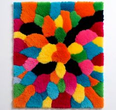 Handtufted Vibrant Petal Patch Rug