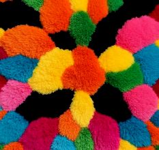 Handtufted Vibrant Petal Patch Rug