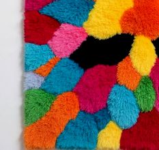 Handtufted Vibrant Petal Patch Rug