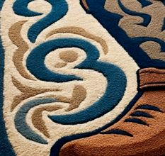 Handtufted Western Boot Emblem Rug