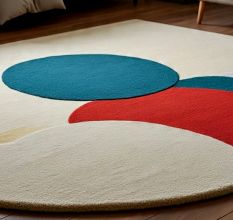 Handtufted Abstract Color Circle Rug