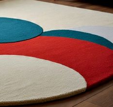 Handtufted Abstract Color Circle Rug