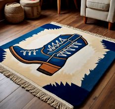 Handtufted Sneaker Motif Accent Rug