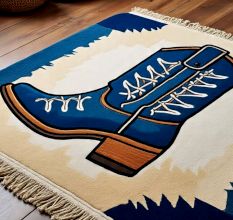 Handtufted Sneaker Motif Accent Rug
