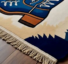 Handtufted Sneaker Motif Accent Rug