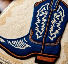 Handtufted Blue Boot Design Rug