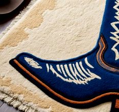 Handtufted Blue Boot Design Rug