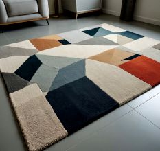 Handtufted Geometric Patchwork Rug