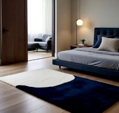 Handtufted Navy Minimalist Rug