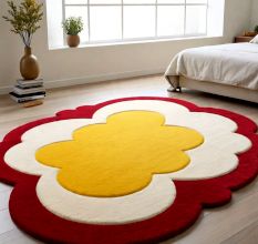 Handtufted Sunshine Blossom Round Rug
