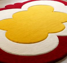 Handtufted Sunshine Blossom Round Rug
