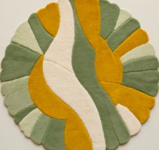 Handtufted Verdant Swirl Petal Rug