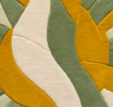 Handtufted Verdant Swirl Petal Rug