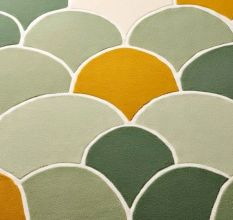 Handtufted Green Scallop Cascade Rug