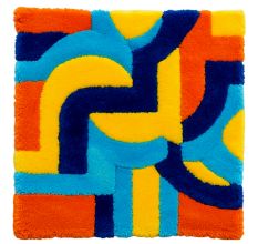 Handtufted Retro Arc Puzzle Rug