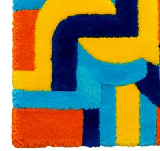 Handtufted Retro Arc Puzzle Rug