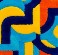 Handtufted Retro Arc Puzzle Rug