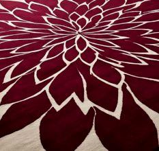 Handtufted Crimson Petal Burst Rug