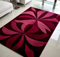 Handtufted Purple Petal Swirl Rug