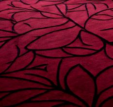 Handtufted Crimson Vine Pattern Rug
