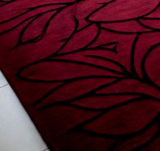 Handtufted Crimson Vine Pattern Rug