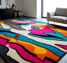 Handtufted Vivid Wave Abstract Rug