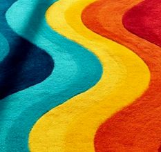 Handtufted Rainbow Wave Runner Rug