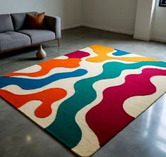 Handtufted Playful Waves Color Rug