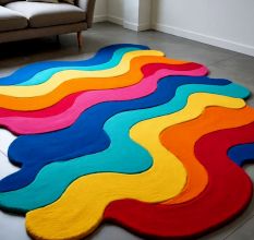Handtufted Rainbow Ripple Layer Rug