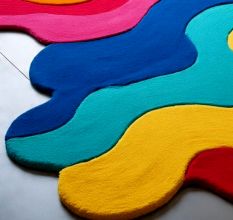 Handtufted Rainbow Ripple Layer Rug