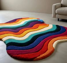 Handtufted Layered Sunset Ripple Rug