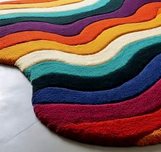 Handtufted Layered Sunset Ripple Rug