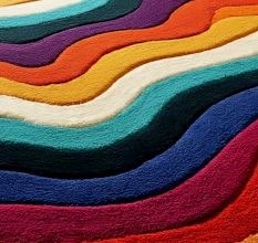 Handtufted Layered Sunset Ripple Rug