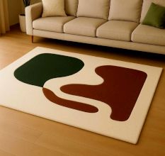 Handtufted Minimal Green Accent Rug