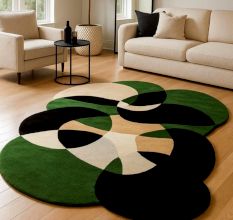 Handtufted Green Lily Pad Rug