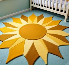 Handtufted Golden Sunburst Play Rug