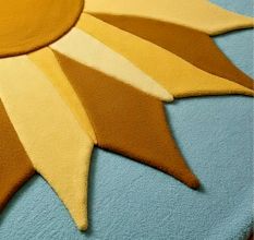 Handtufted Golden Sunburst Play Rug