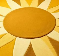 Handtufted Golden Sunburst Play Rug