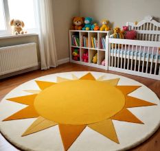 Handtufted Radiant Sun Wheel Rug