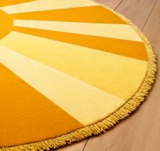 Handtufted Golden Sun Ray Rug